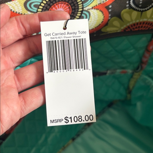 Vera Bradley Get Carried Away Tote - “Flower Shower” design - NWT - Picture 9 of 9